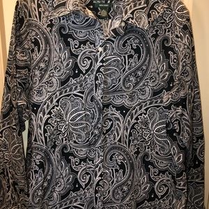 Navy paisley No iron shirt